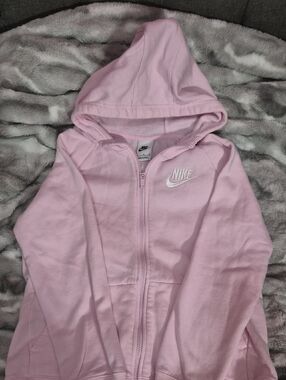 Nike Kids Light Pink Zip-Up Hoodie Size XL